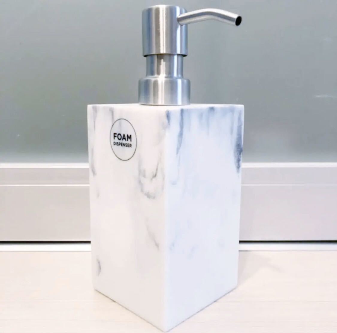 【新品】新品 ZARA HOME ザラホーム 大理石 マーブル テイスト ディスペンサー ホワイト グレー バスアクセサリー シルバー ハンド