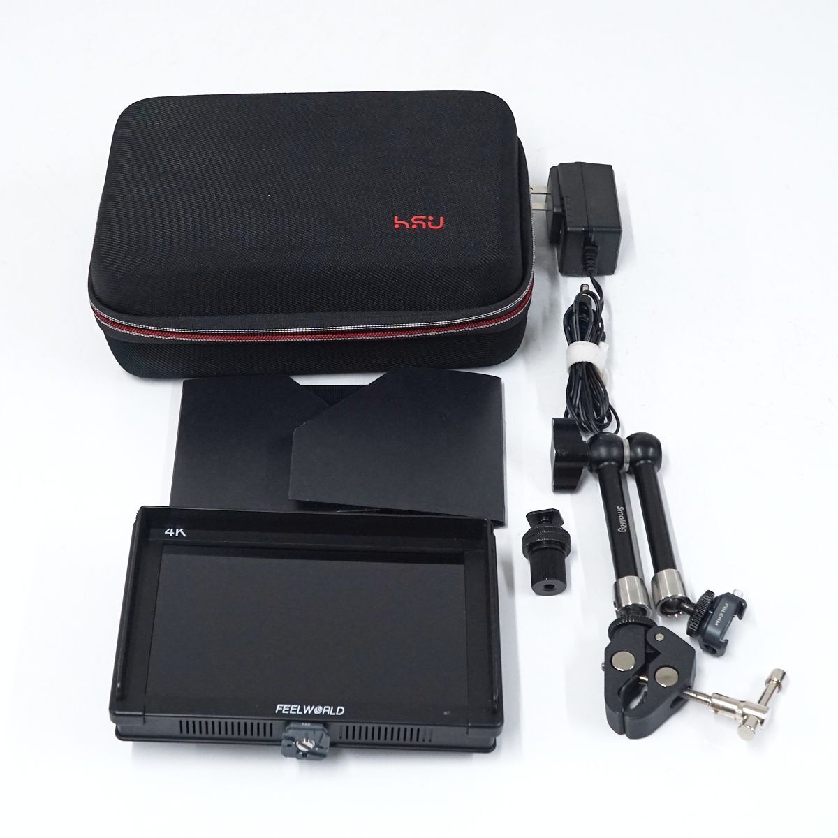 【やや傷や汚れあり】FEELWORLD カメラモニター USED美品 本体+ACアダプタ 7インチ 4K HDMI出力 撮影機材 通電確認のみ