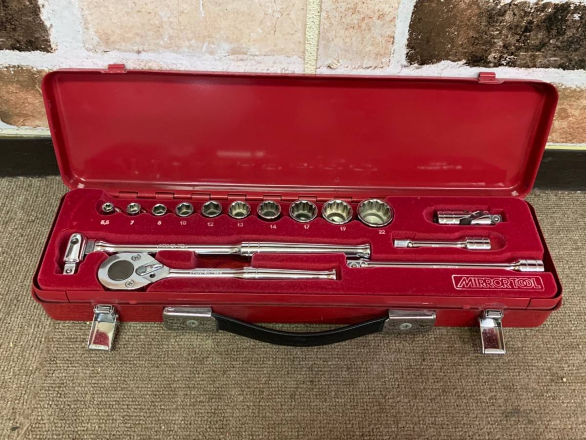 C3479④ KTC MIRROR TOOL/ミラーツール 京都機械工具 ラチェットハンドル スピンナーハンドルソケットレンチ セット