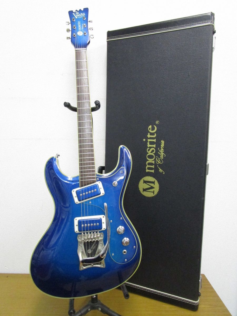 Y)【同梱不可】Mosrite Ventures Model/ブルー/エレキギター/ハードケース/モズライト/ベンチャーズモデル/楽器
