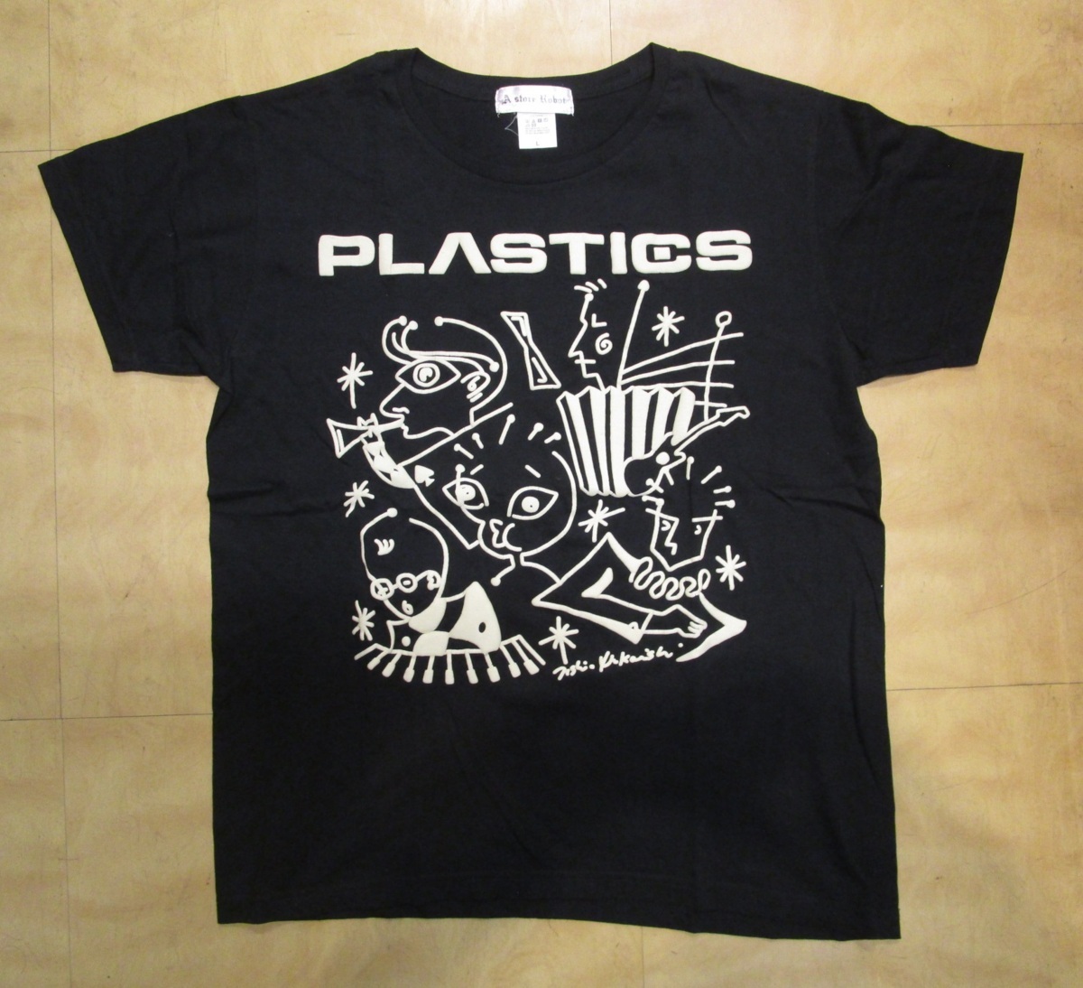 ☆PLASTICS プラスチックス (ブラック) 古着Tシャツ A STORE ROBOT (Lサイズ) 佐藤チカ PUNK NEW WAVE
