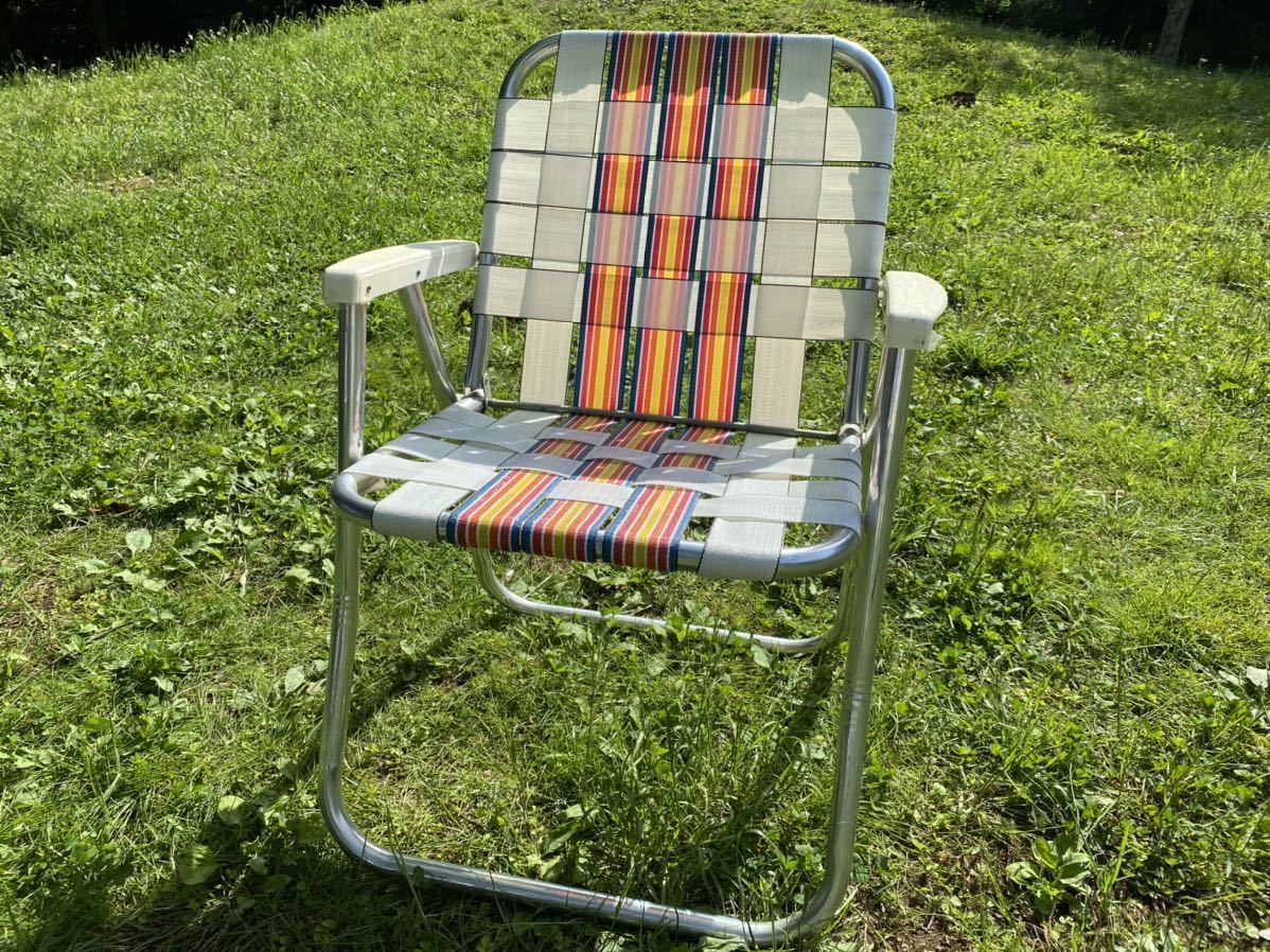 折りたたみ ローンチェア アルミ フォールディングチェア ビンテージ ガーデン デッキ キャンプチェアの落札情報詳細 ヤフオク落札価格検索