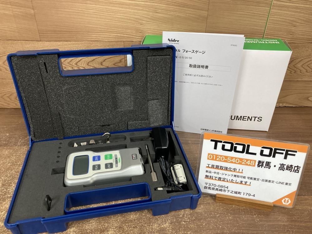 【未使用】002 未使用品 日本電産シンポ デジタルフォースゲージ FGJN50 出力なし Nidec 校正20235 高崎店の落札情報