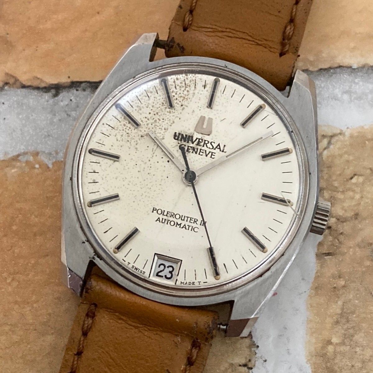 【やや傷や汚れあり】 稼働品 希少 UNIVERSAL GENEVE ユニバーサルジュネーブ POLEROUTER III ポールルーター