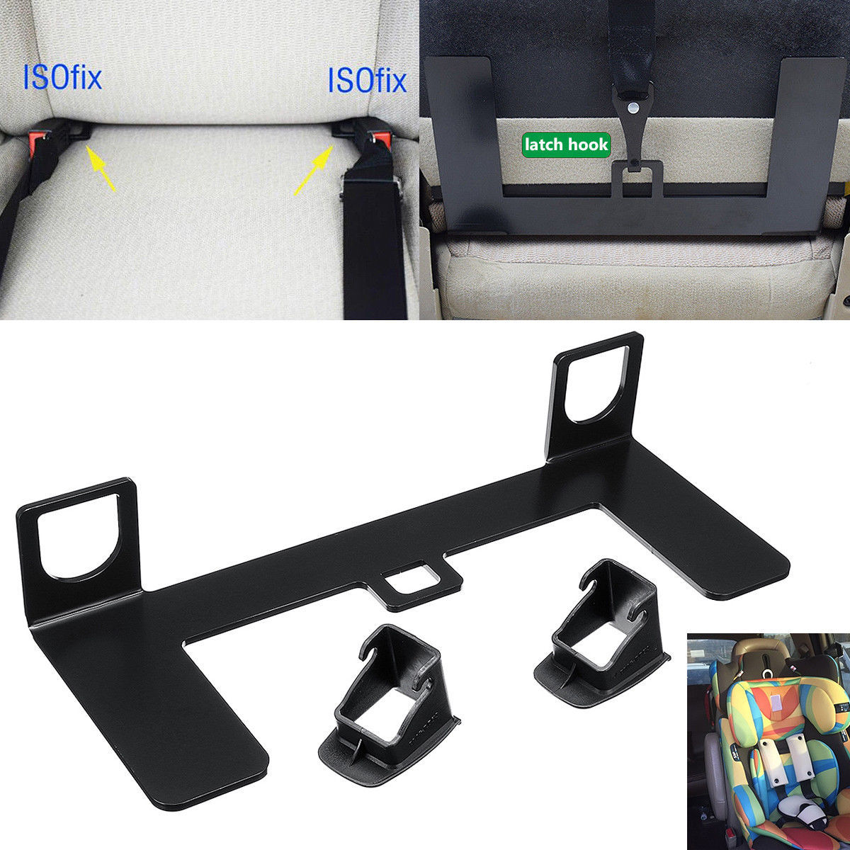 【新品】【B】 ISOFIX ISOFIX金具 後付け チャイルドシート アンカー 金具 旧車 2点式シートベルト ジムニー ハイエース