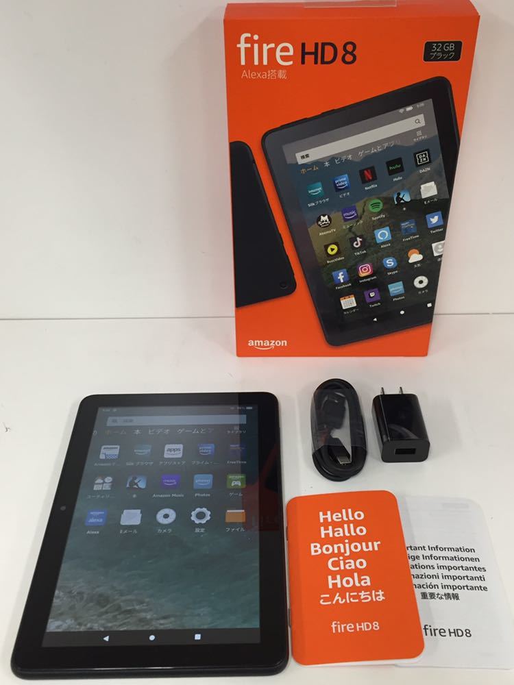 Amazon アマゾン Fire HD8 第10世代 32GB K72LL4 ファイヤーHD ファイアーHD タブレット ブラックの落札情報