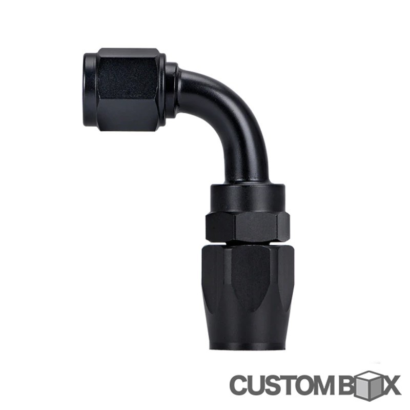 【未使用】ブラック アルマイト AN6 90度 ストレート オイルクーラー フィッティング ホースエンド ベントチューブタイプ 20 C1