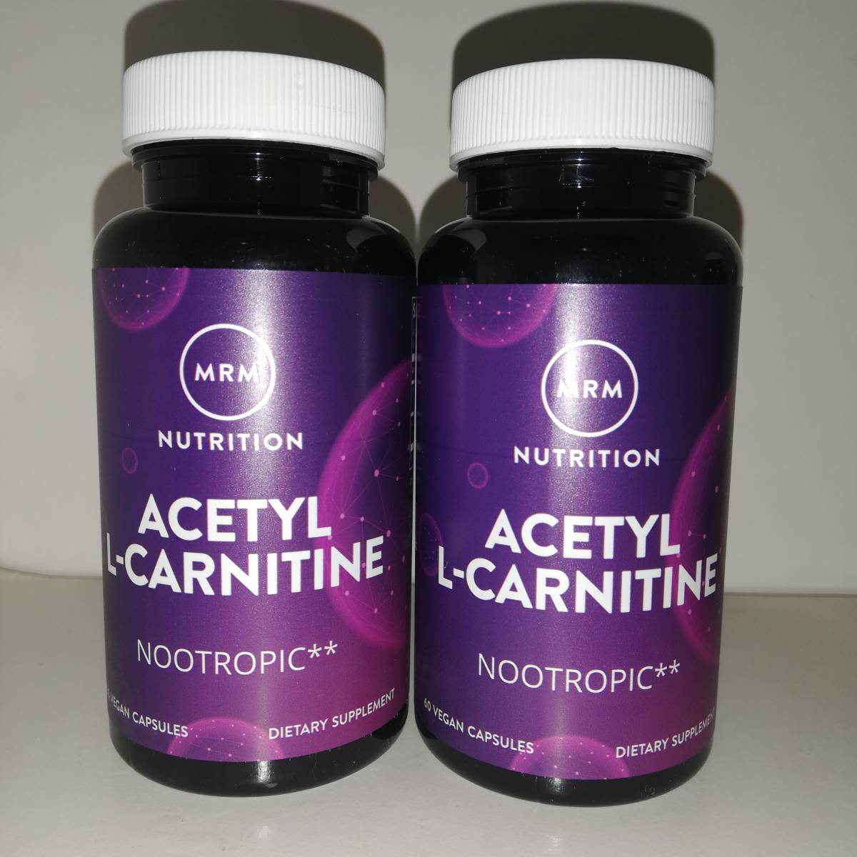 【未使用】【2個セット】アセチルLカルニチン 500mg ビタミンB6 2mg 60ベジカプセル MRM Nutrition ニュートリション