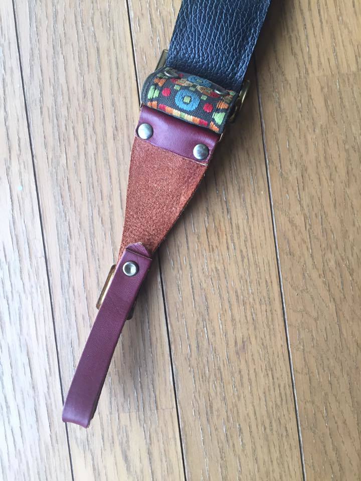 【中古】バンジョー・ストラップ・ヴィンテージ/Banjo Strap Vintage★刺繍/本革★検索用/ACE製/Bela Fleck/ベラ