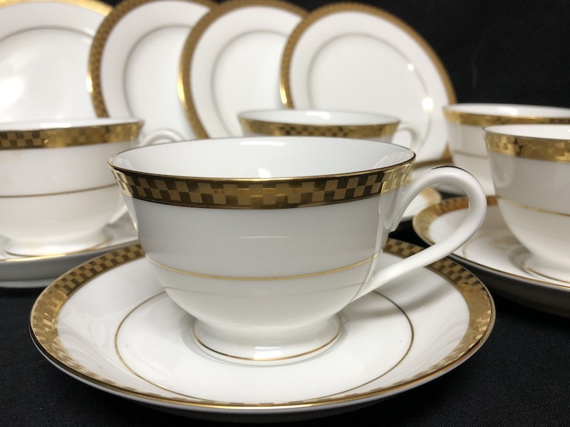 ①1円 Noritake Contemporary FINE CHINA ノリタケ コンテンポラリー ファイン チャイナ カップ＆ソーサー5客