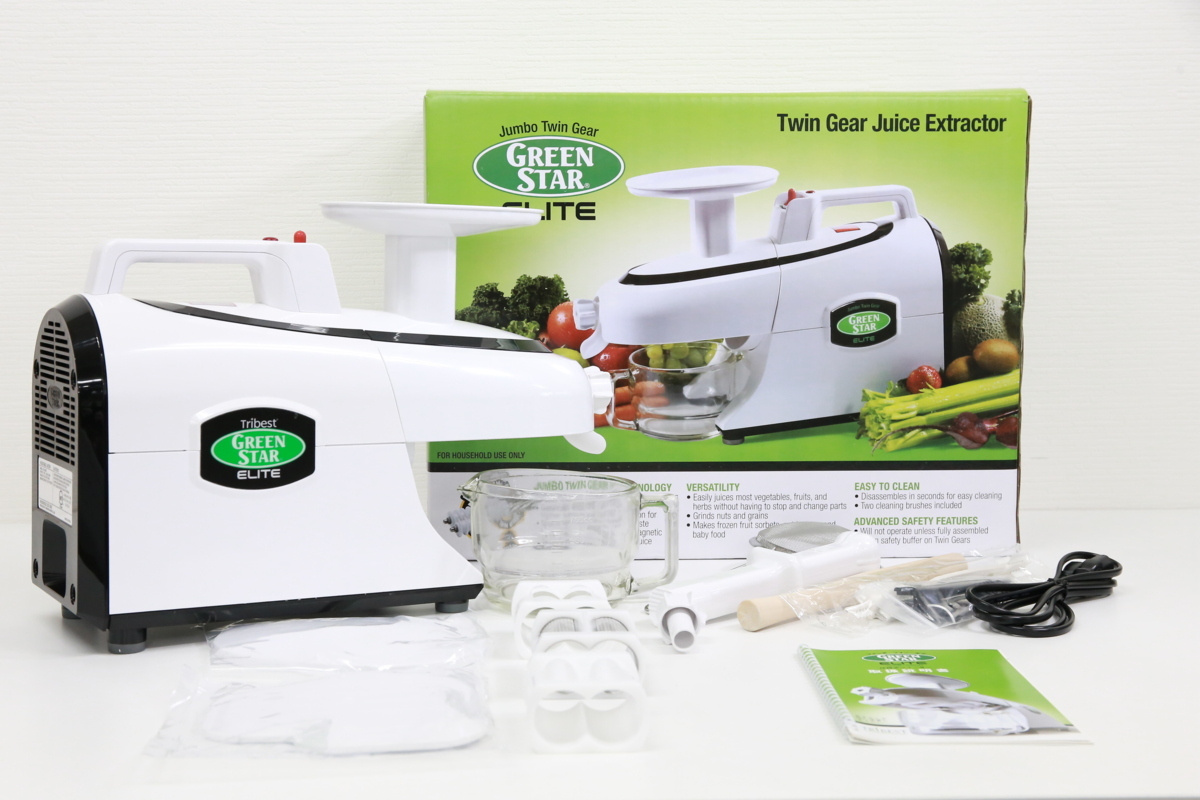 【新品】エリート GREEN STAR グリーンスターGSE5000 ベジタブルジューサー 低速回転圧搾式ジューサー 新品 の落札情報詳細
