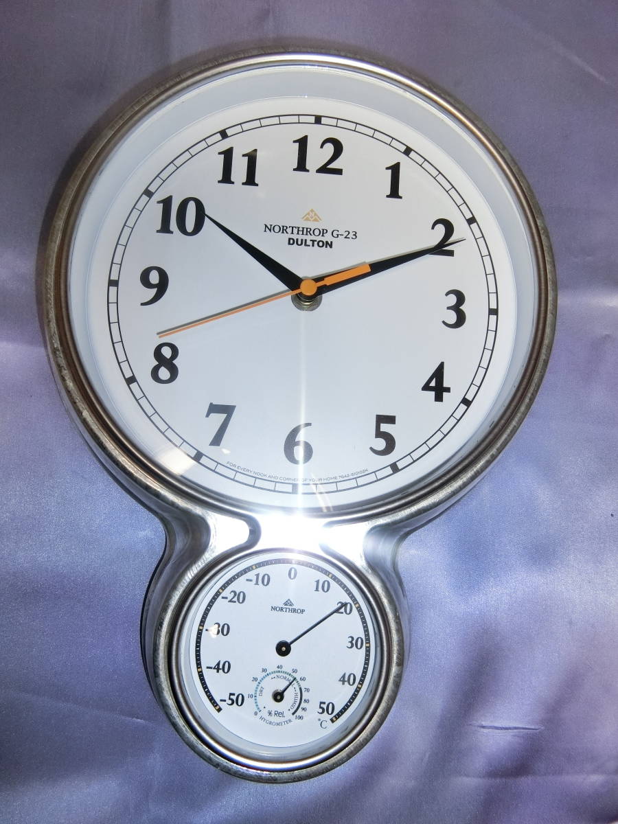 【未使用】SALE即決 ダルトン 温度・湿度計付き ウォールクロック（掛時計）「Northrop G23」 シルバーグレイの落札情報詳細