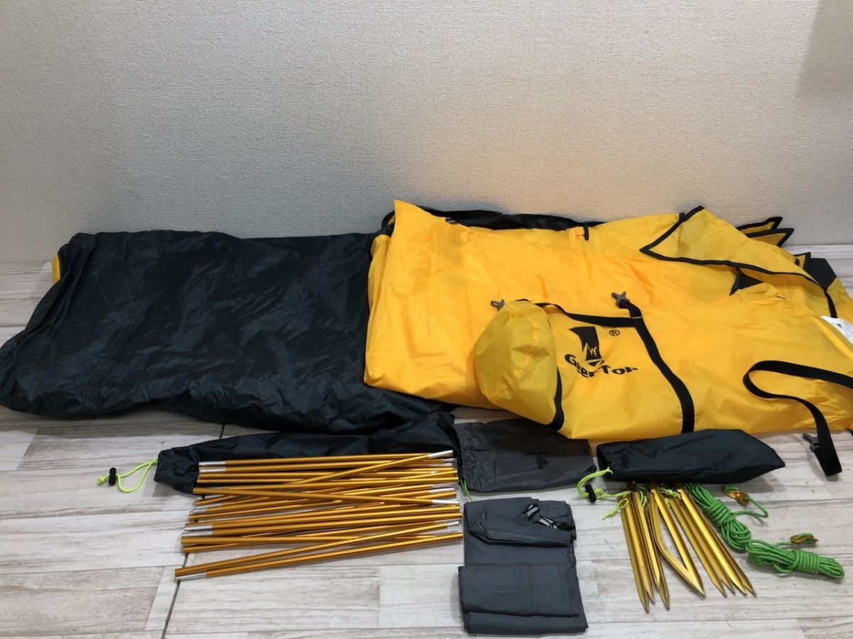 【傷や汚れあり】GeerTop/ギアトップ トップロード 2 Plus 2人用 テント イエロー×ブラック キャンプ用品 アウトドア