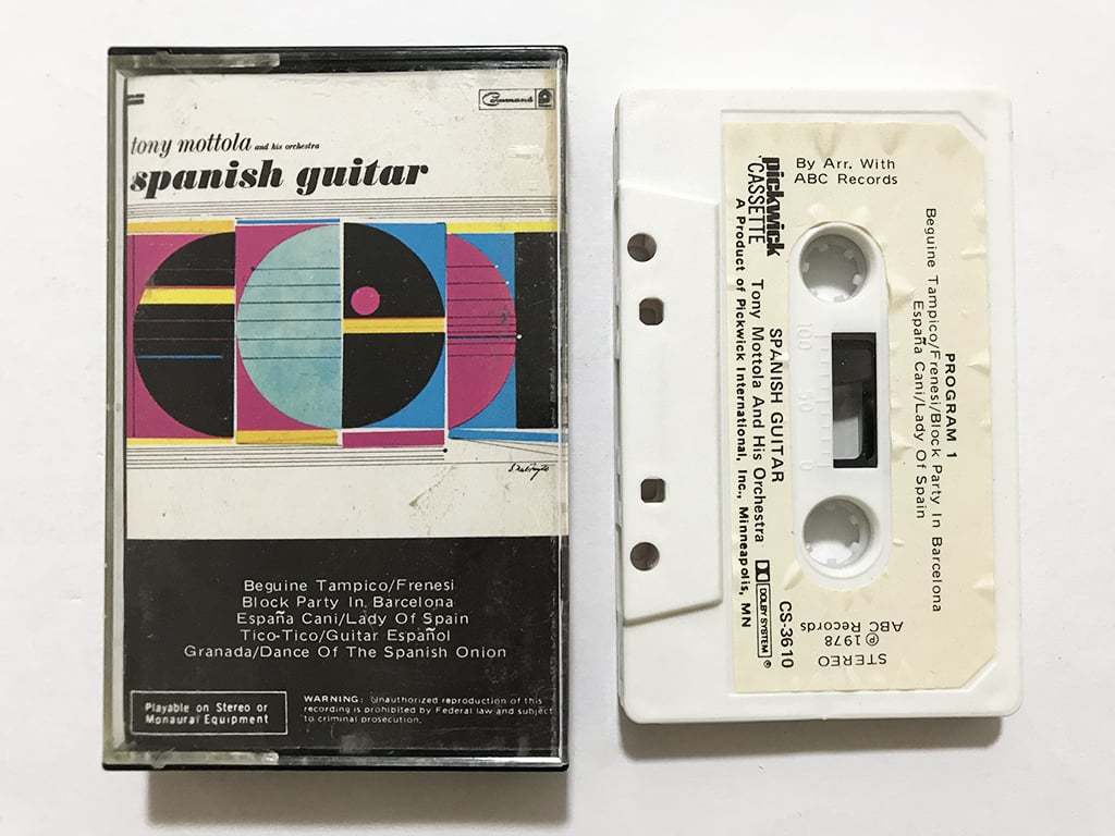 【傷や汚れあり】 カセットテープ トニー・モットーラ Tony Mottola『Spanish Guitar』スパニッシュ・ギター 同梱8本