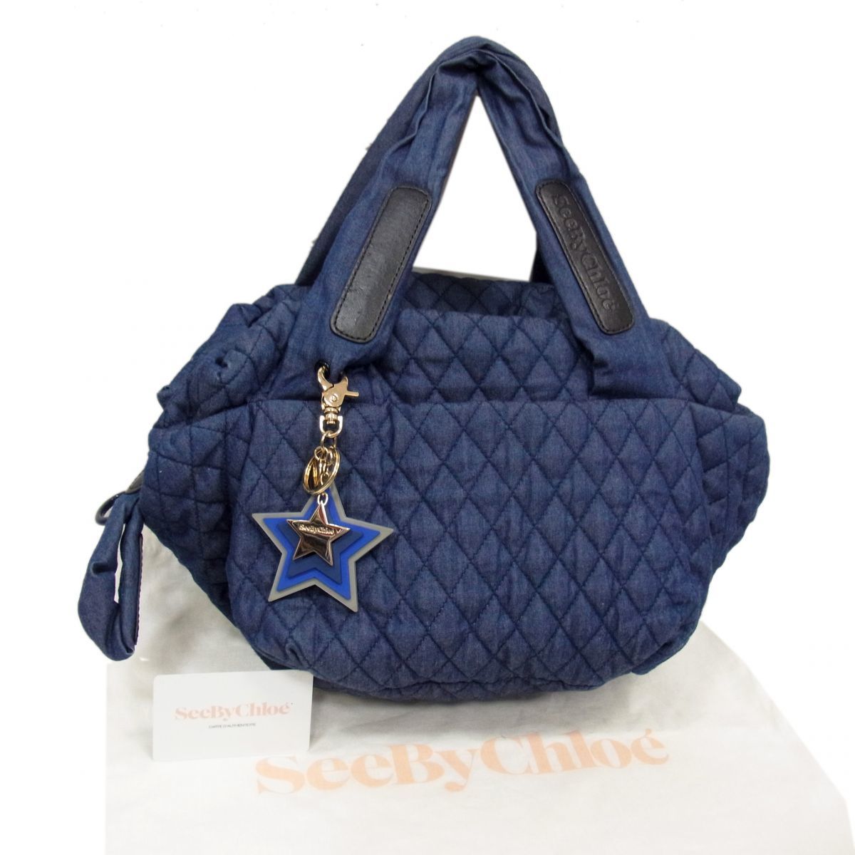 【目立った傷や汚れなし】美品 See By CHLOE’ クロエ ジョイライダー ミニボストンバッグ 肩がけバッグ 星型チャーム レディース