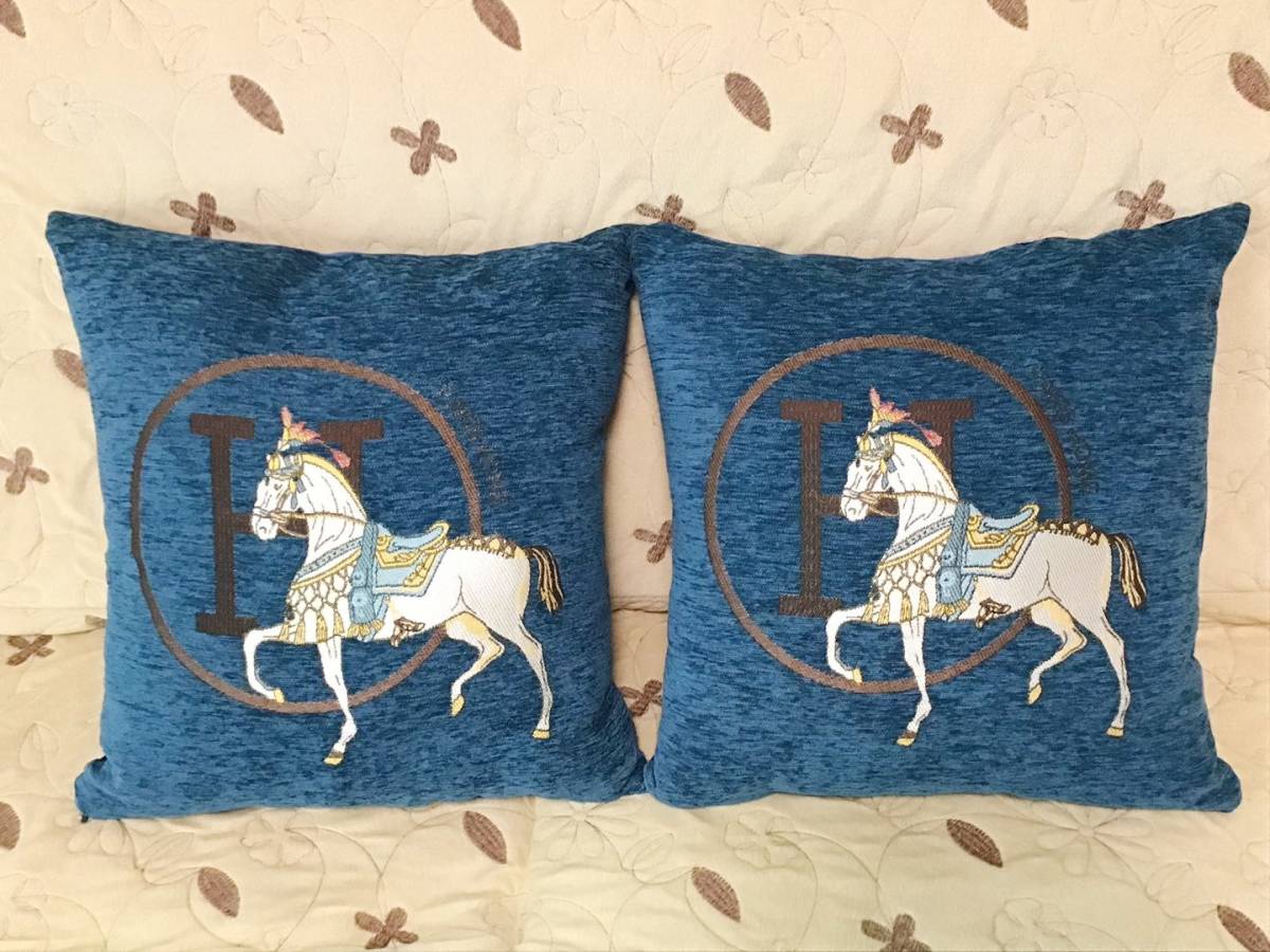 【未使用】[HSBZ01]新品クッションカバー 刺繍 厚手45cmx45cm ダークブルー 2点セットの落札情報詳細 ヤフオク落札価格