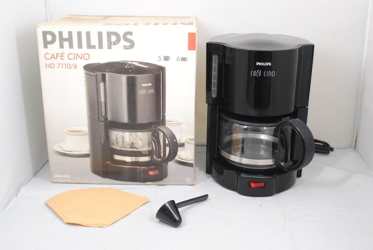 【美品】PHILIPS フィリップス コーヒーメーカー HD7110 カフェ・チーノ ブラック Cafe cino ;B050085;Rの