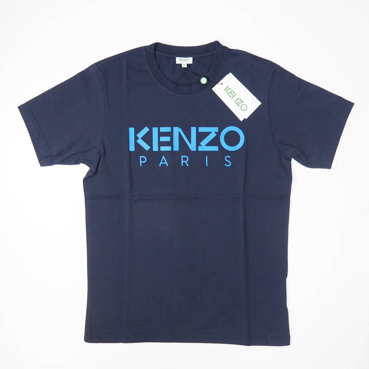 【未使用】新品正規品 KENZO ケンゾー ブランド ロゴ プリント メンズ 半袖 クルーネック Tシャツ ネイビー size Mの落札情報