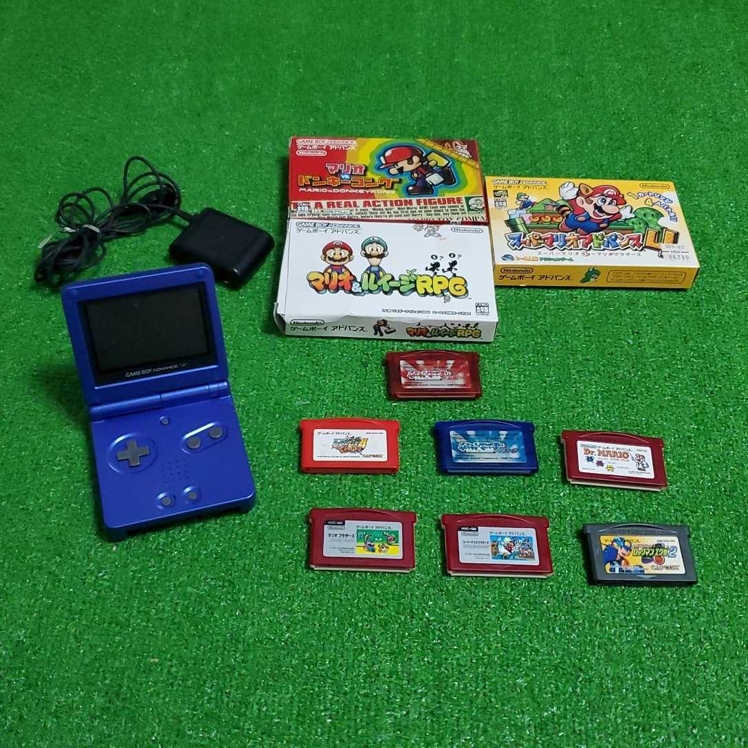 ★ゲームボーイアドバンスソフト本体7点（スパイダーマン,星のカービィ,ナポレオン,ロックマンエグゼ4.5,デビチル,ダイナデバイス 他） の
