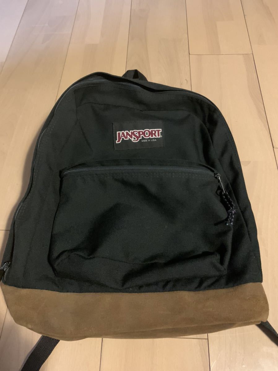 【JANSPORT】ジャンスポーツ 90s USA製 ボトムレザー バックパック リュック eastpak ブラック デイパック の落札情報