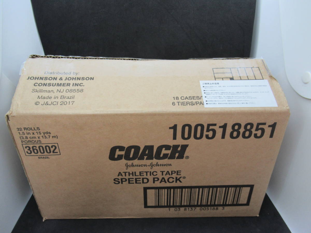 【新品】53910 未使用品 ジョンソンエンドジョンソン J＆J コーチ COACH 幅3.8cm 長さ13.7m 32本入 固定 テーピング