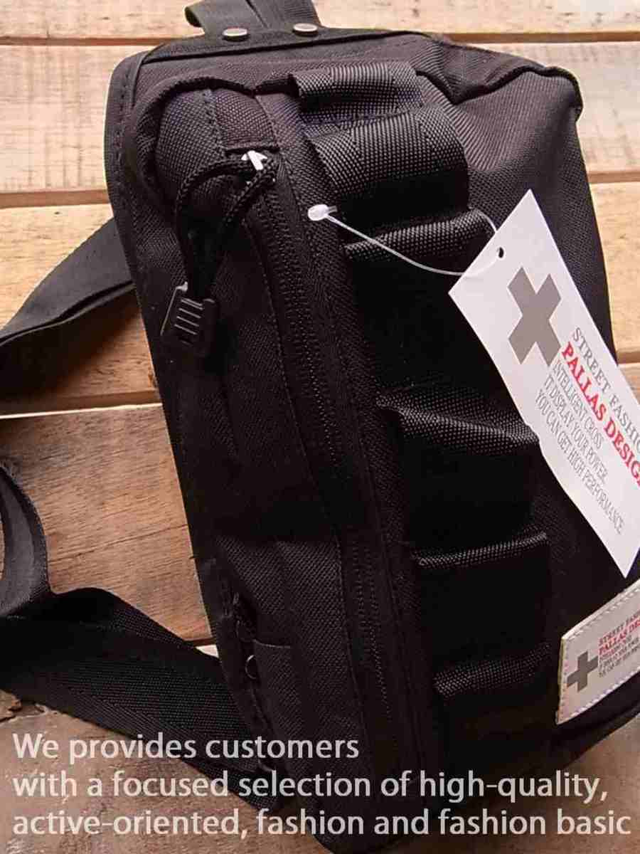 【新品】Military ボディバッグ バッグ メンズ レディース ミリタリー PUBG 荒野行動 ワンショルダー 9046 ブラック 新品