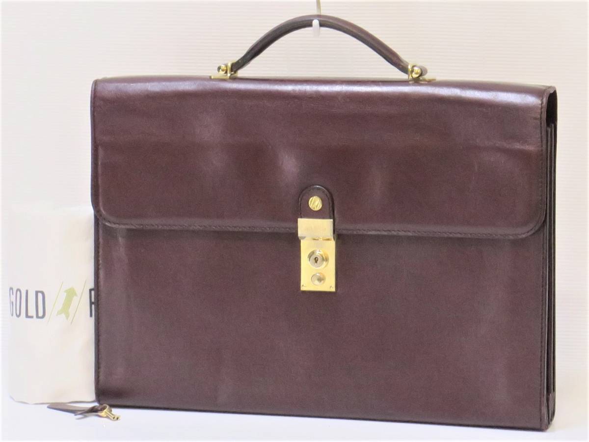 【傷や汚れあり】ゴールドファイル ビジネスバッグ ブリーフケース HANDMADE IN GERMANY 茶 ブラウン系 GOLD PFEIL