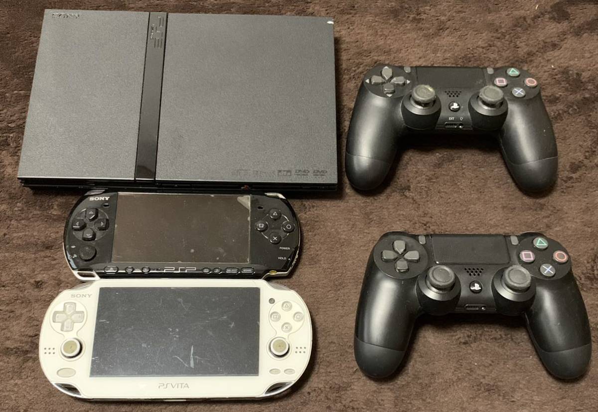【全体的に状態が悪い】SONY ソニー PS Vita PCH1100 PSP3000 PlayStation2 SCPH77000 PS4 コントローラ ゲーム機 まとめて ジャンクの