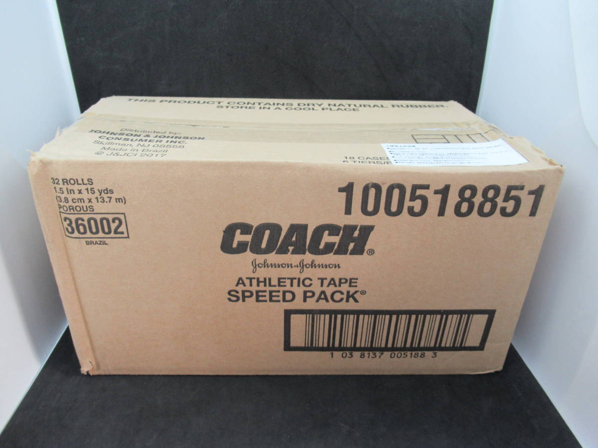 【新品】50768 ジョンソンエンドジョンソン J＆J コーチ COACH 幅38mm 長さ13.7m 32本入 固定 テーピングテープ