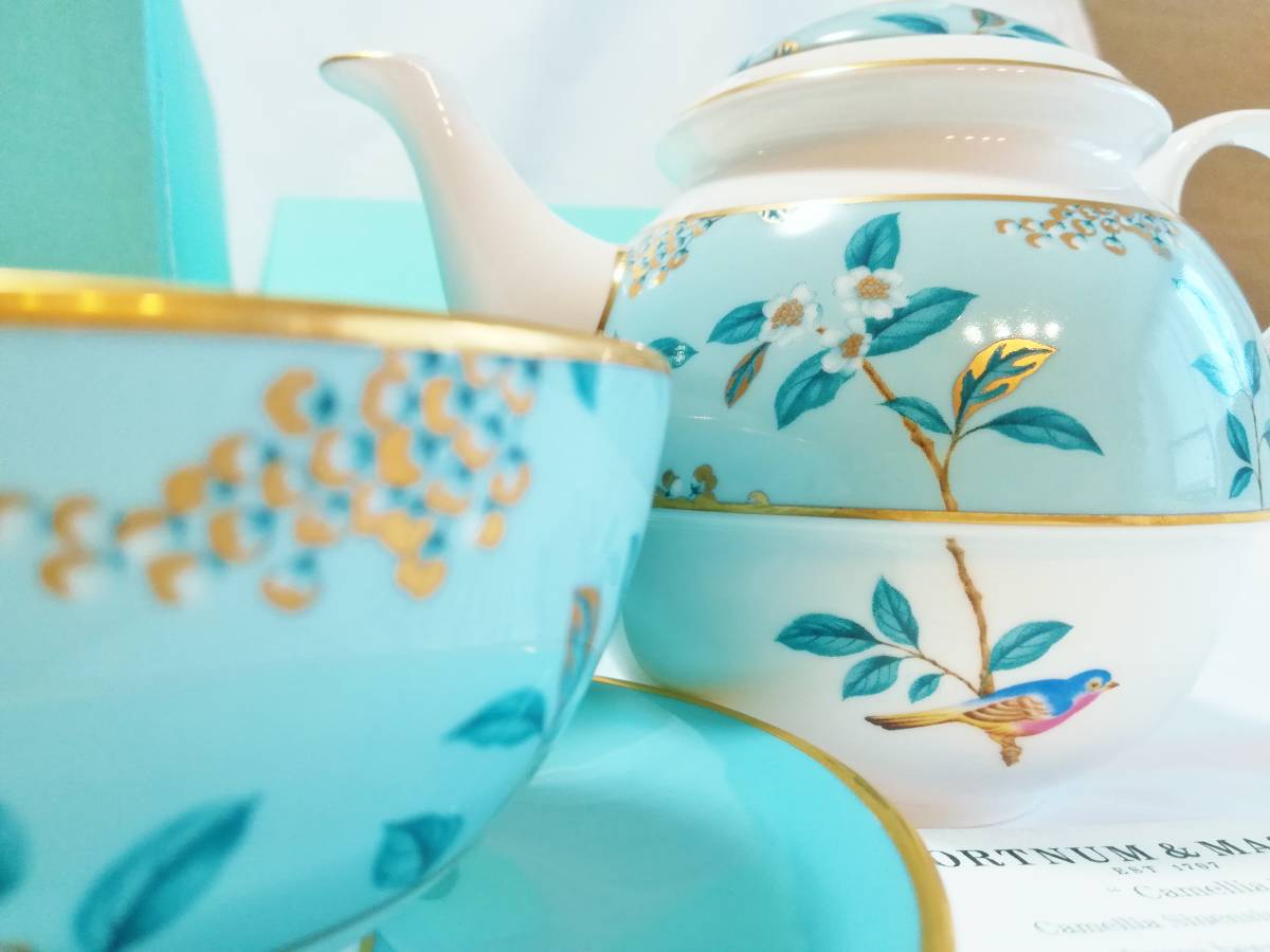 【新品】ロンドンFortnum＆Mason本店購入正規品【新品未使用】逸品フォートナム＆メイソン Camelliaカメリア ティーポットセット
