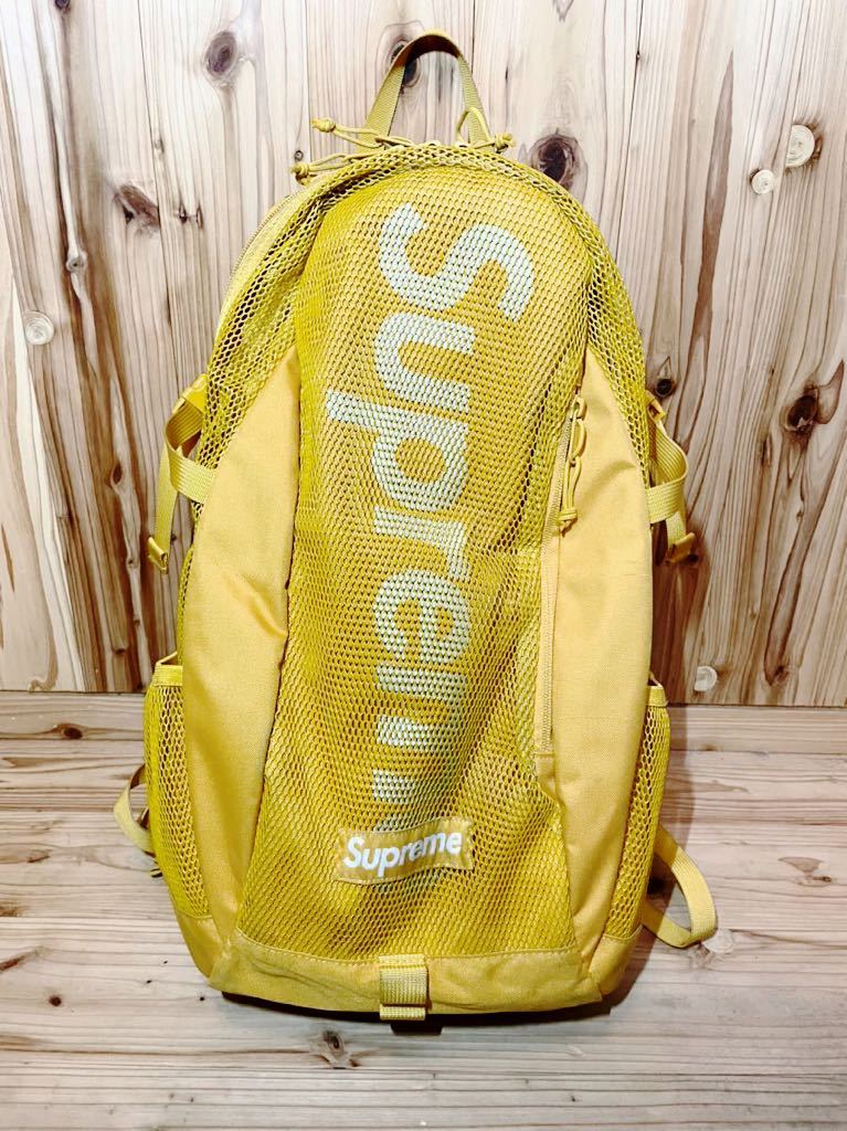 【やや傷や汚れあり】supreme シュプリーム 20SS Cordura Backpack リュック ポリエステル イエロー バックパック