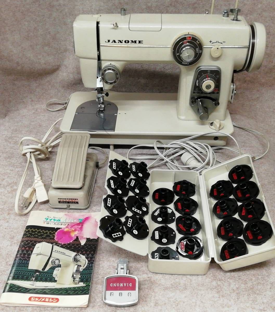 【傷や汚れあり】 JANOME ジャノメ ミシン ダイヤル スーパー'70 680型 レトロ 当時物 裁縫 手芸 ハンドクラフト フットペダル
