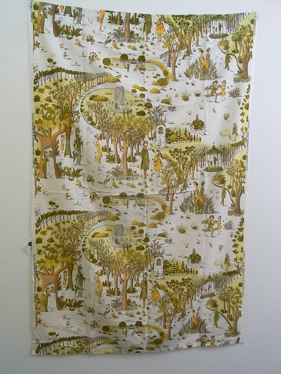 【中古】希少☆レイモン ペイネ☆ヴィンテージ カーテン☆日本製 SELKON セルコン☆Raymond 布 生地 ファブリック