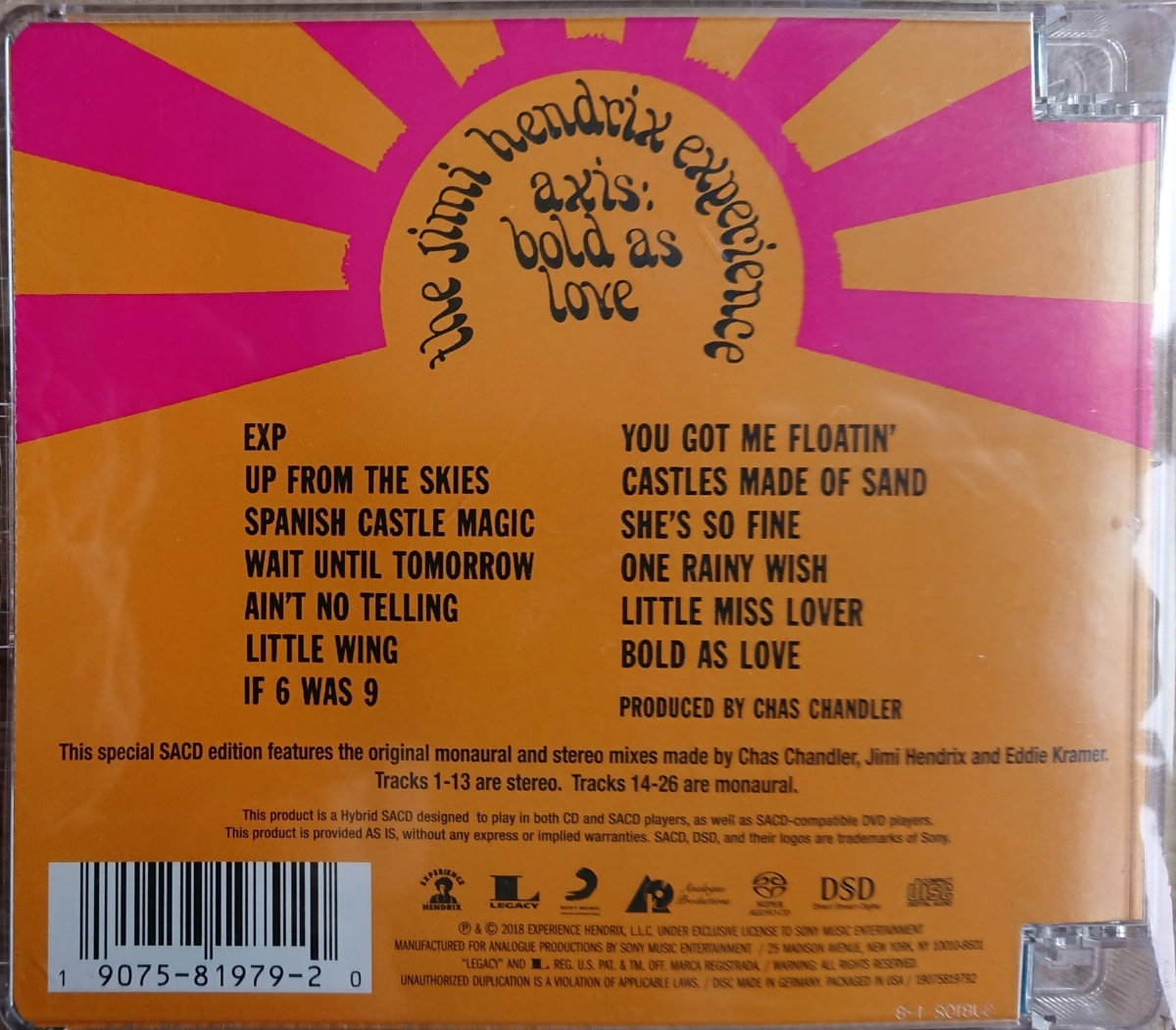 【SACD】THE JIMI HENDRIX EXPERIENCE AXISBOLD AS LOVE ジミ・ヘンドリックス アクシス