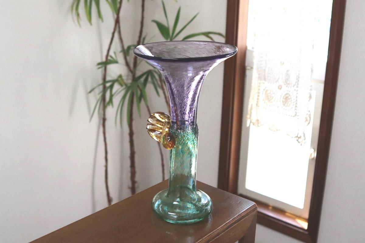 【未使用に近い】ヴィンテージ★Wind Pipesウインドパイプス 48176 ガラスベース ARTIST COLLECTION★Bertil