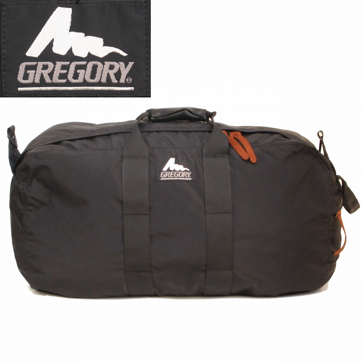 【SALE】希少旧ロゴUSA製グレゴリーGREGORYダッフルバッグL (ブラック黒ボストン ショルダー アメリカ MadeinUSA大型1円