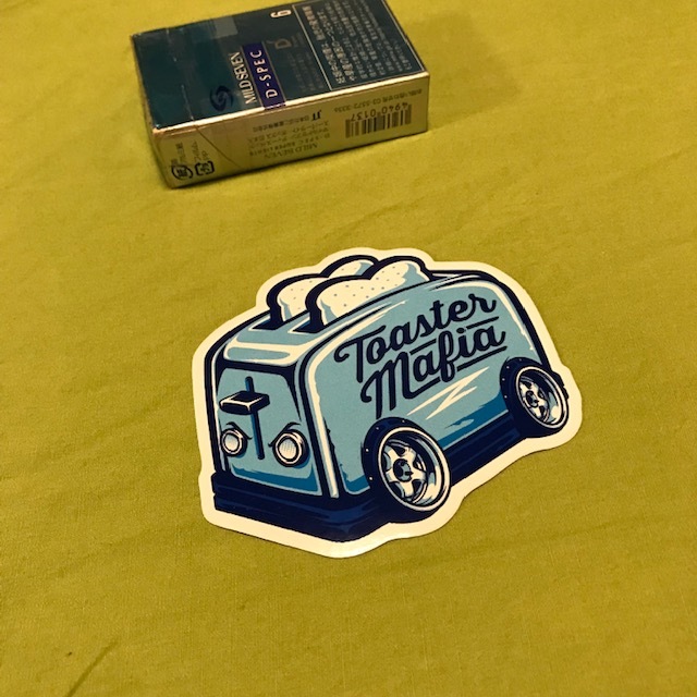 【新品】トースターマフィア ロゴステッカー 青 Toaster mafia UK ★USDM キューブ bB アルファード フォレスター