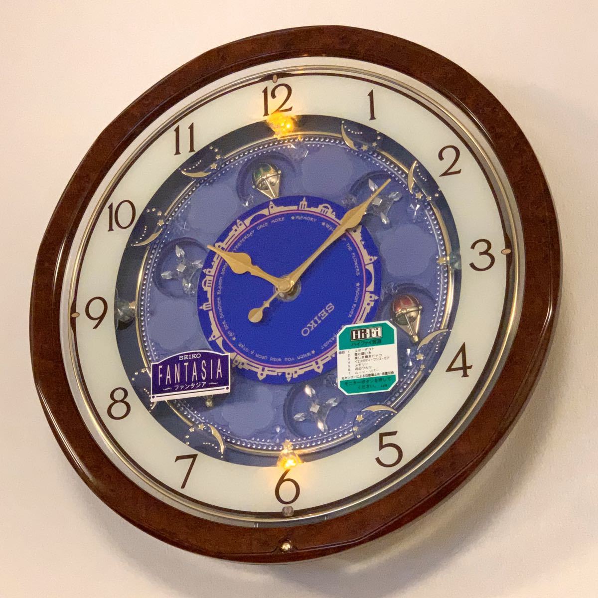 【美品】からくり時計 SEIKO FANTASIA RE548B 高音質HiFi音源メロディ7曲入 セイコー ファンタジア オルゴール 掛