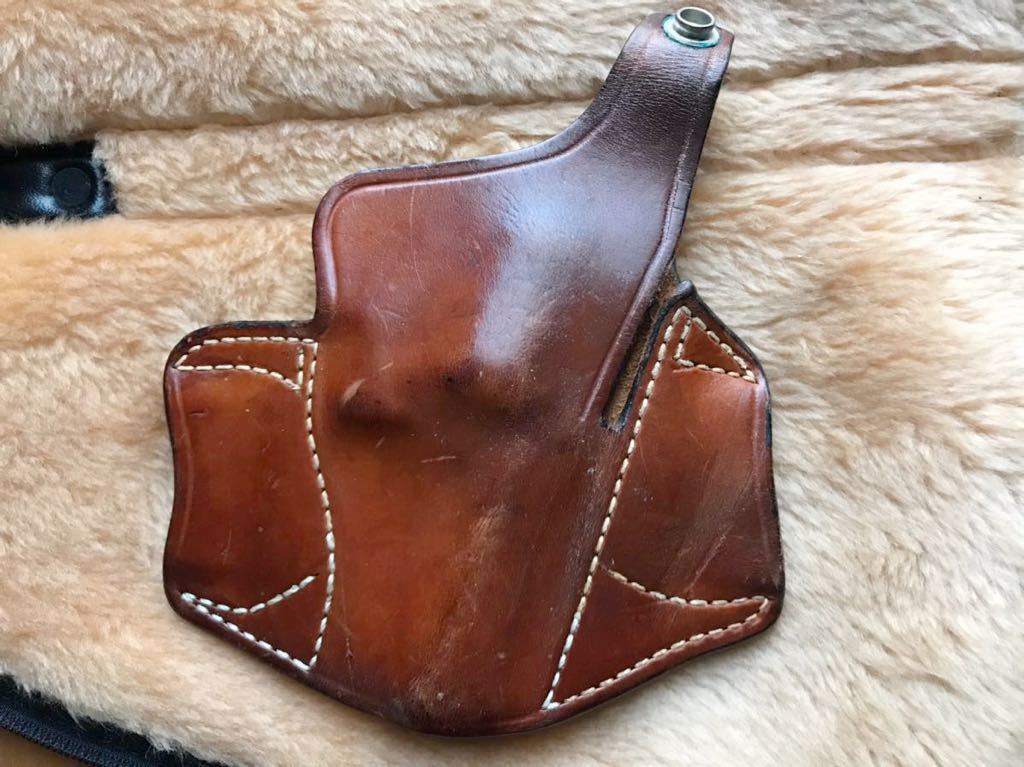 実物バックハイマー製 パンケーキタイプ ヒップホルスター Kフレーム M10 M13 3in FBIスペシャル用 ANVIL ELAN