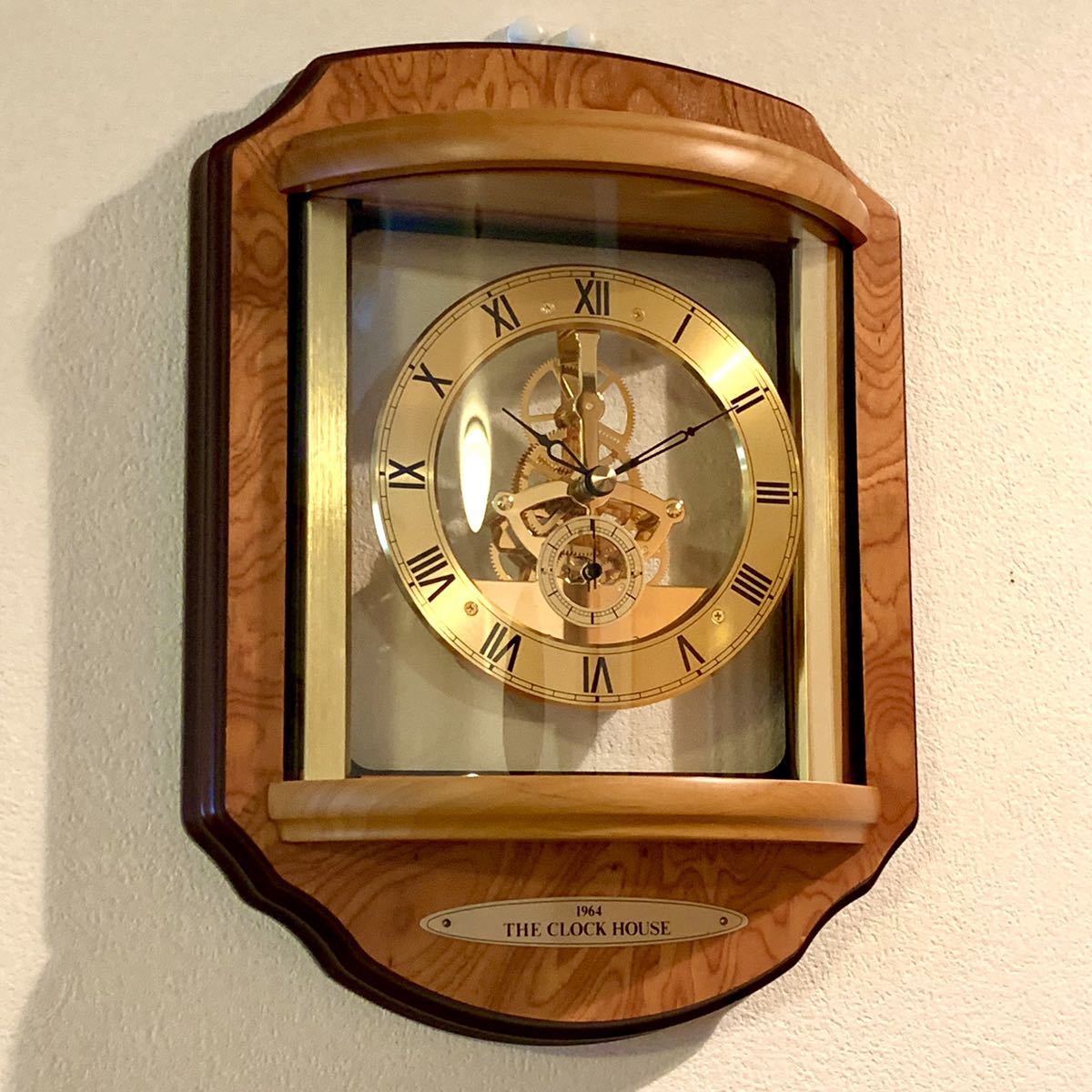 アンティーク高級掛け時計 THE CLOCK HOUSE 1964 日本製 SEIKO セイコー クロックハウスモデル 裏表スケルトン 掛時計