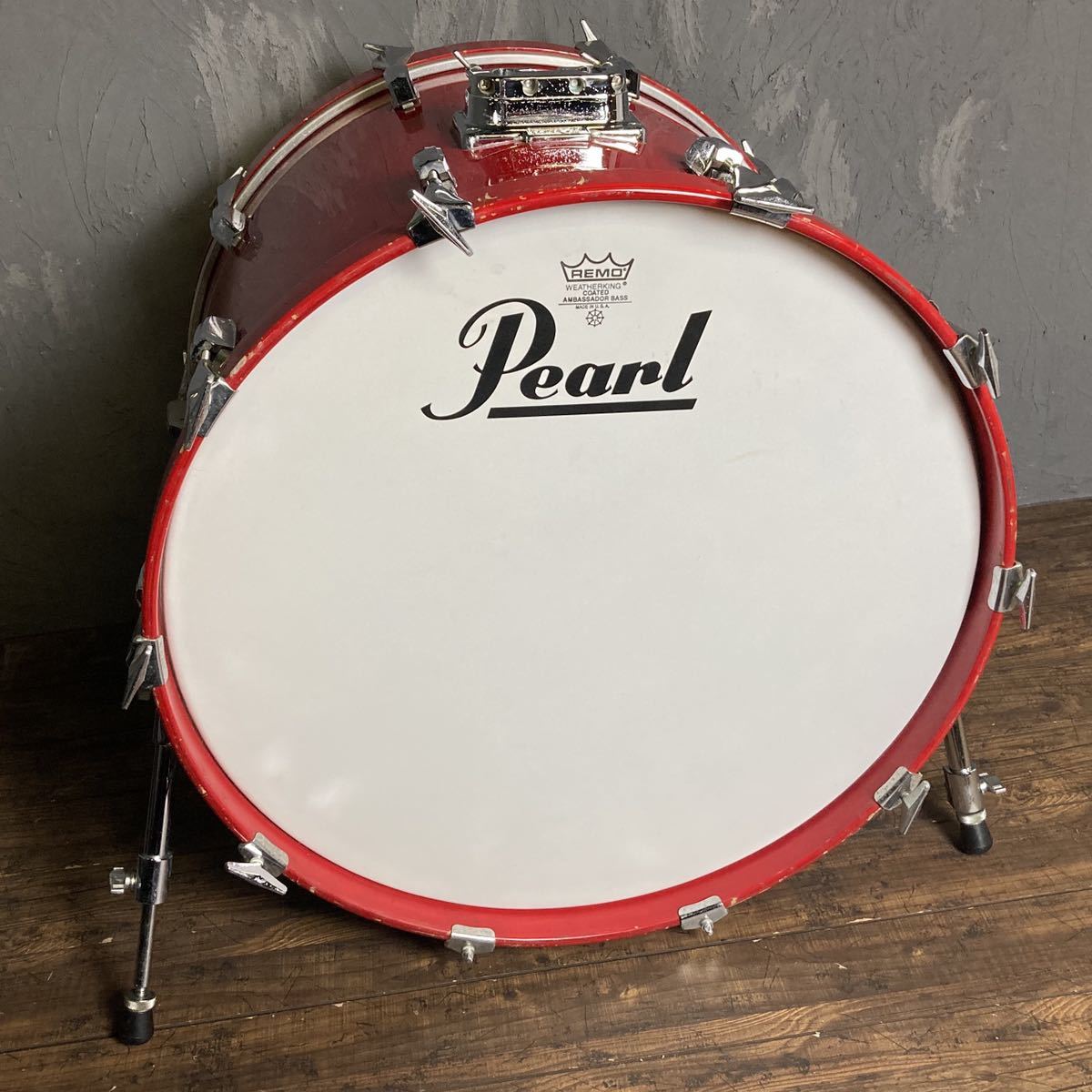(sa①) Pearl maple fiber glass shell パール メイプル ファイバー グラス ドラム bass drum バス