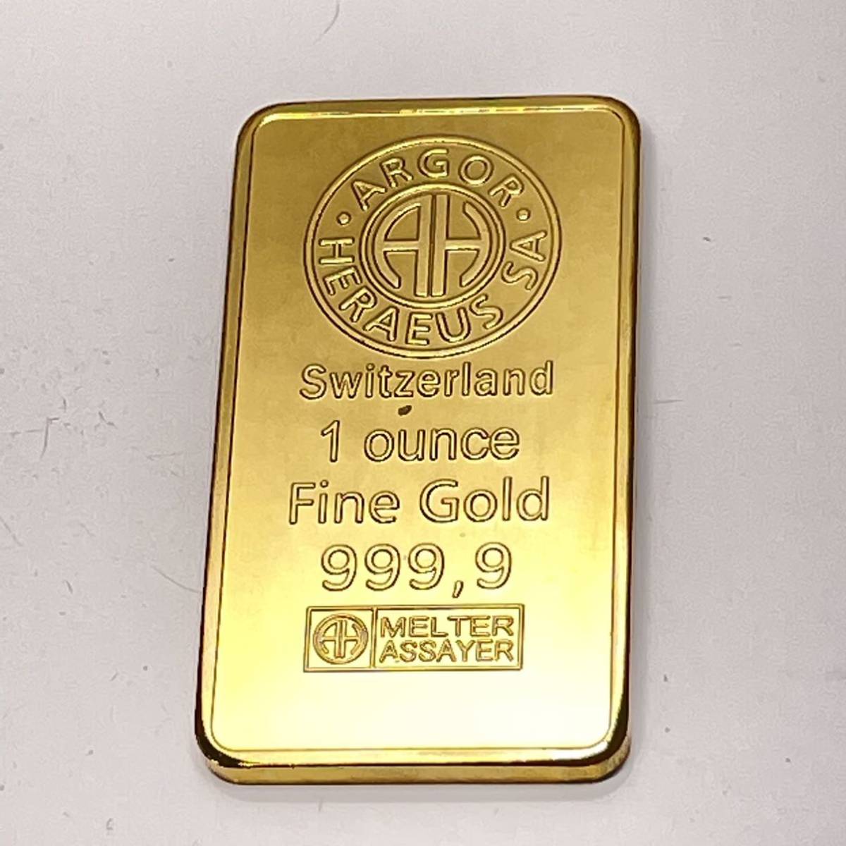 金貨 ゴールドバー スイス 発行記念メダル SWITZERLAND FINE 1オンス 長さ50.00mm 量目31.99g Hana495の
