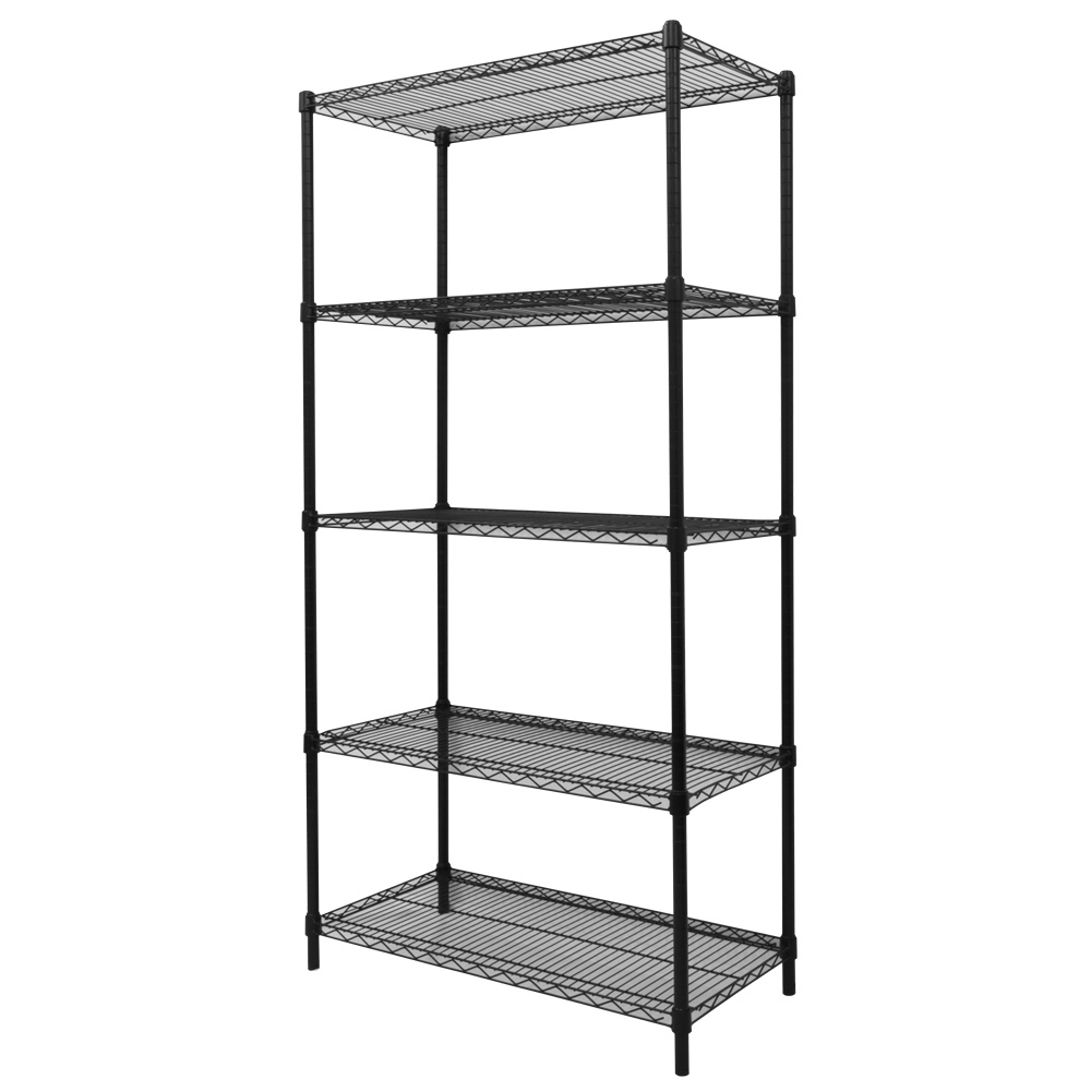 【傷や汚れあり】スチールラック メタル 黒 ラック 幅90 おしゃれ カラーラック 棚 5段 径25mm スチールシェルフ 収納ラック 収納棚