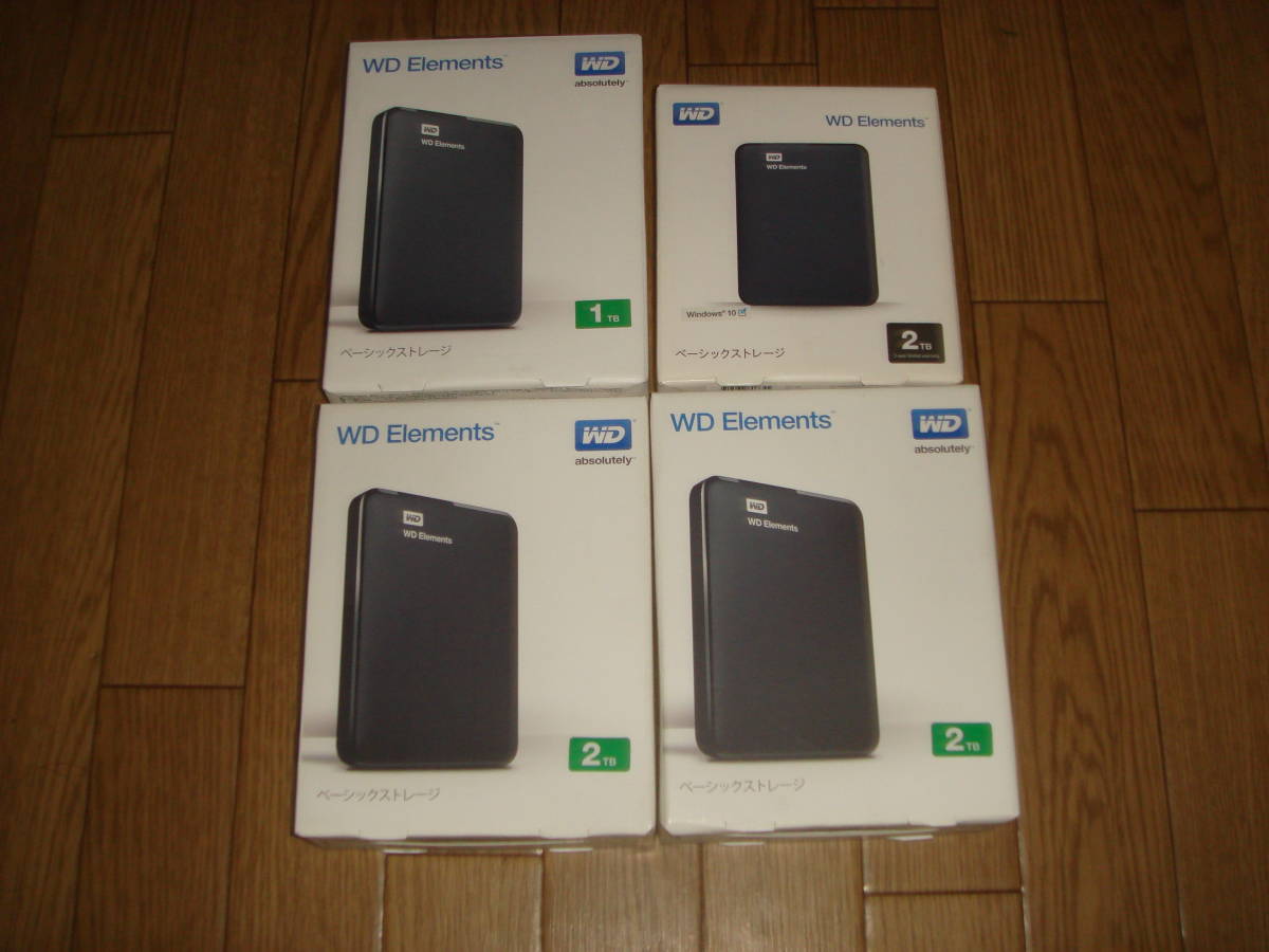 【やや傷や汚れあり】ジャンク Western Digital Elements Portable WDBU6Y0020BBK-WESN×4の