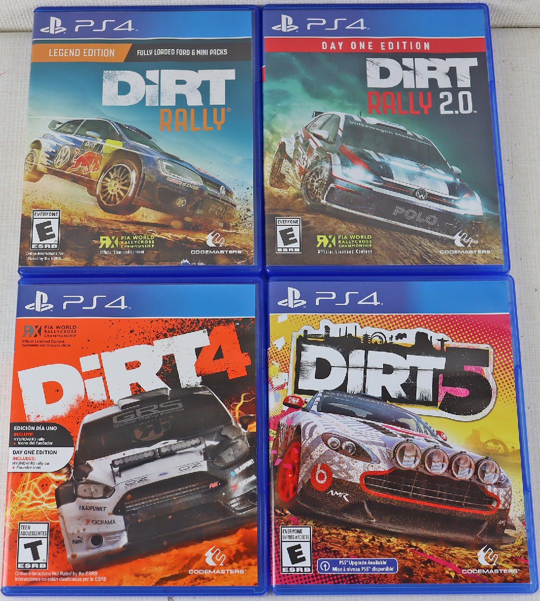 【傷や汚れあり】S 中古品 ゲームソフト『ダートラリー 北米版 4点セット』 PS4 DiRT Rally LEGEND EDITION