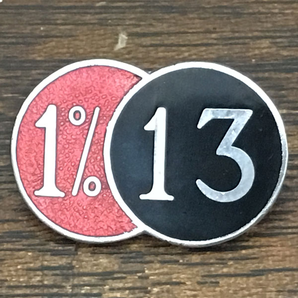【新品】1％／13 ピンバッジ 1/13 Pin 1％er ワンパーセンター アウトロー バイカー Outlaw Pinsの落札情報詳細