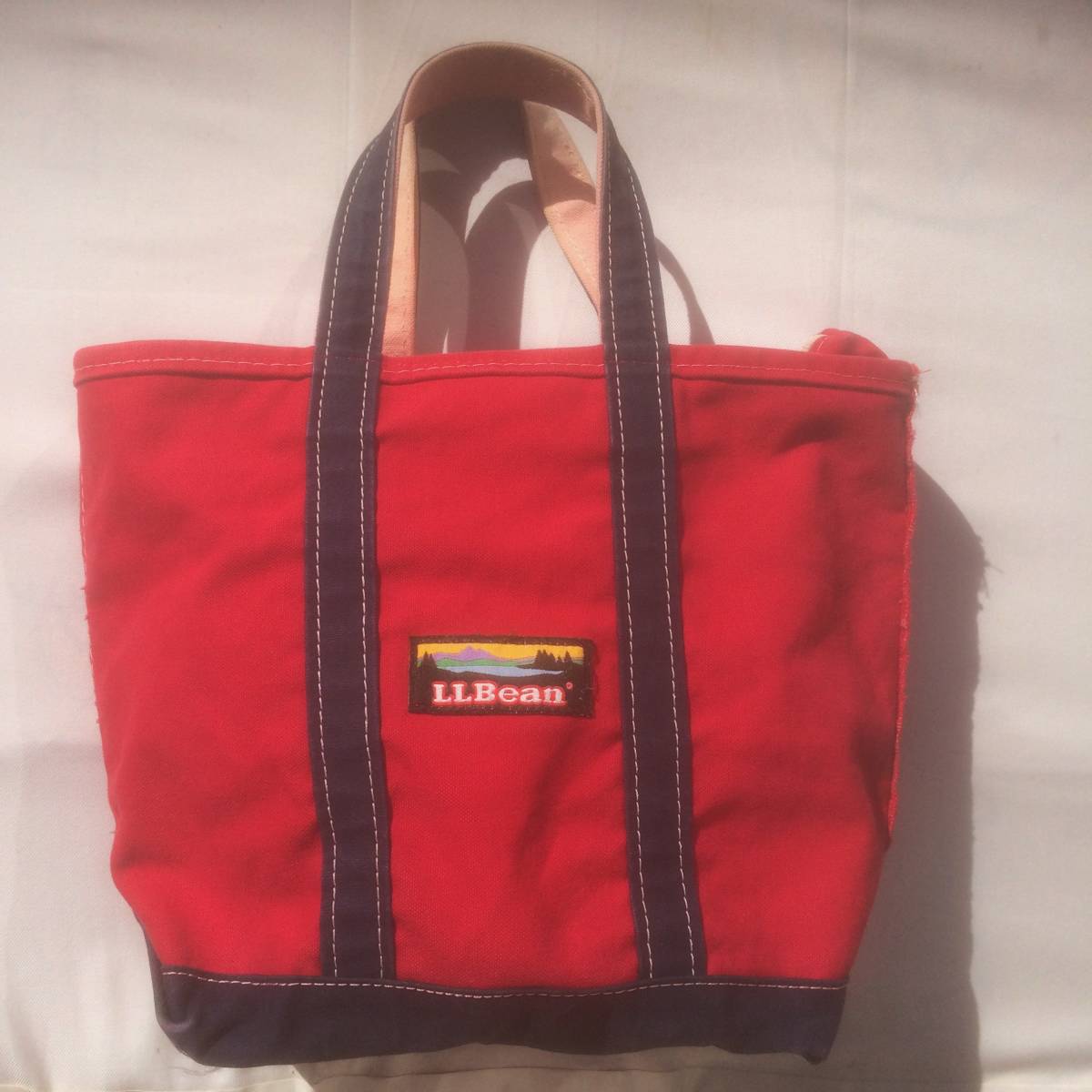 LLBEAN L.L.Bean LL ビーン tote bag キャンバス トート バッグ オールド レッド ネイビー ジッパー 付 オールド