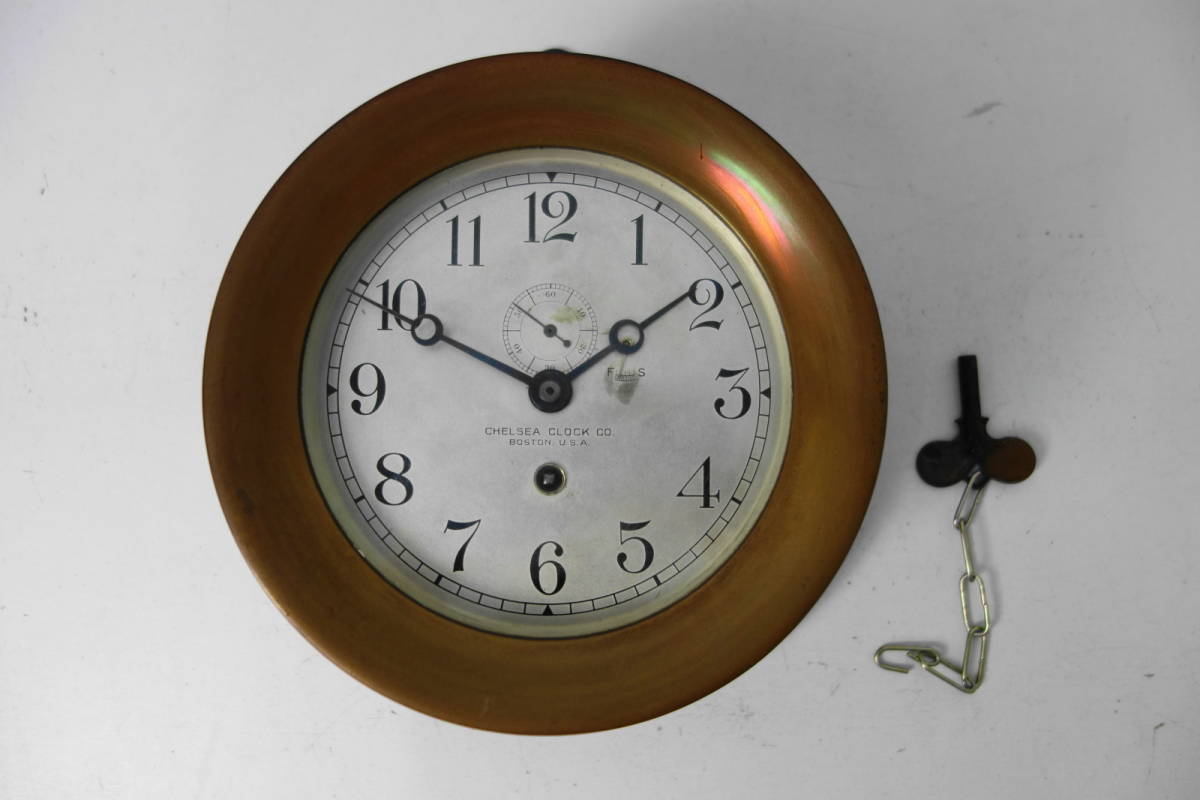 CHELSEA CLOCK チェルシー クロック BOSTON USA 掛け時計 ゼンマイ式 アンティーク インテリアの落札情報詳細