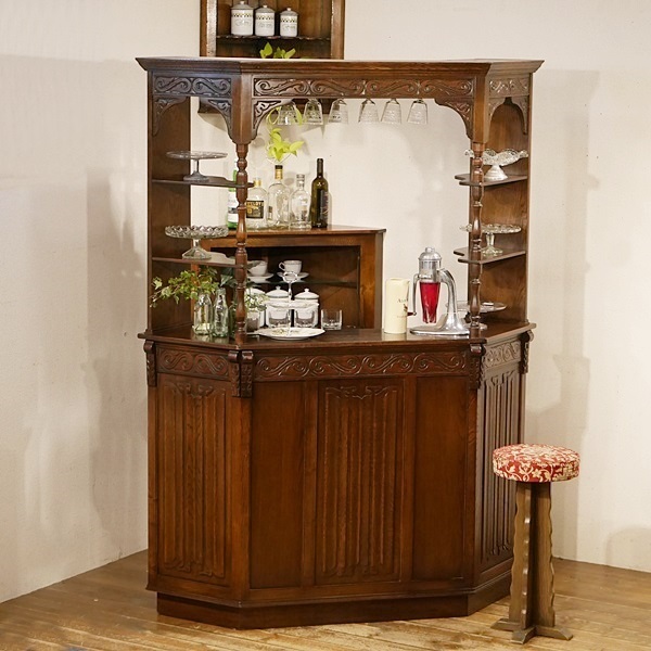 送料無料★英国イギリスアンティーク家具 JAYCEE FURNITURE バーカウンター 店舗什器 ホームバー 7862Wの落札情報詳細