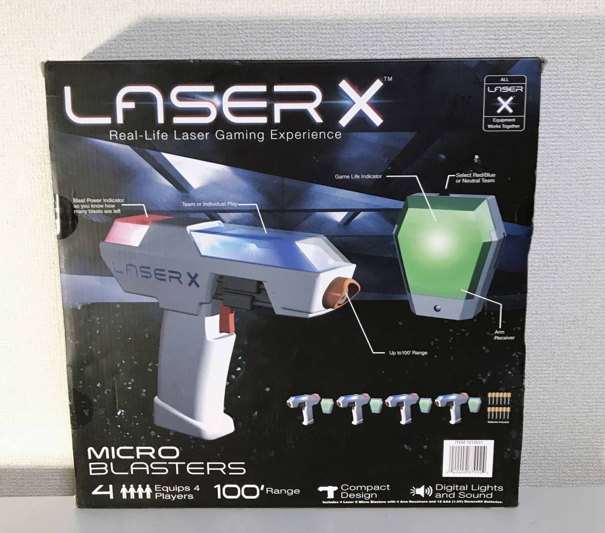 展示品 ★ レーザーX シューティング レーザーガン 4セット LASER X MICRO BLASTERS 4人用 おもちゃ ゲーム
